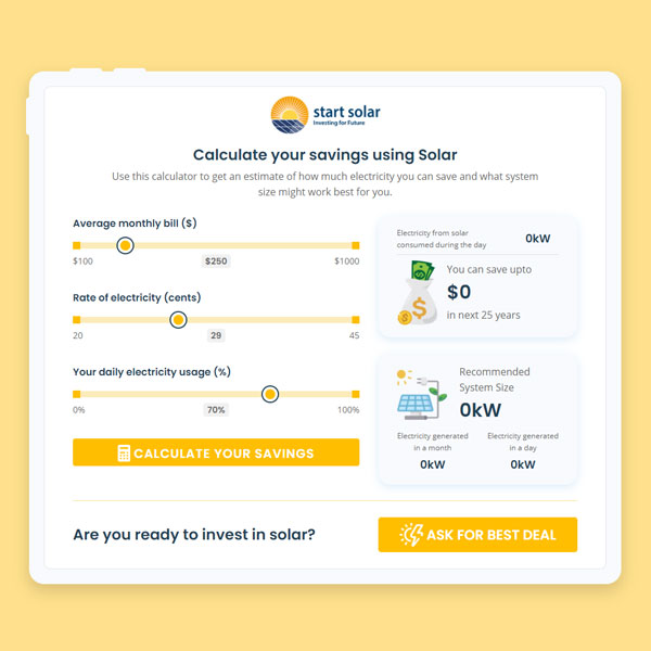 Free Solar Calculator Calculate Your Savings Start Solar